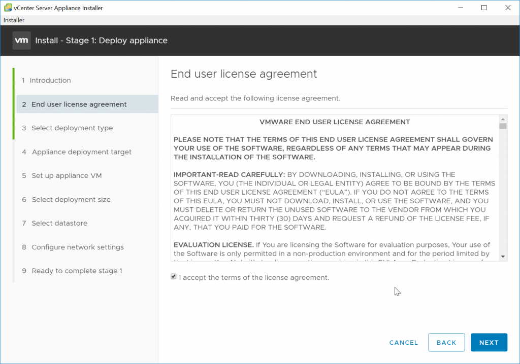 VCSA EULA